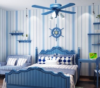 best-beach-themed-bedroom-design-ideas-blue-white-color-scheme