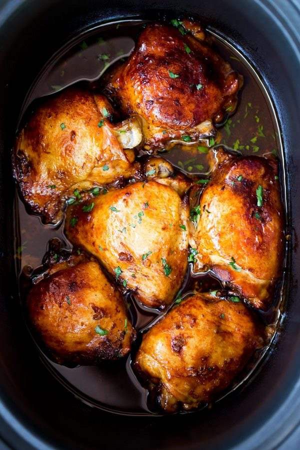 easy crock pot recipes honey and garlic chicken thighs