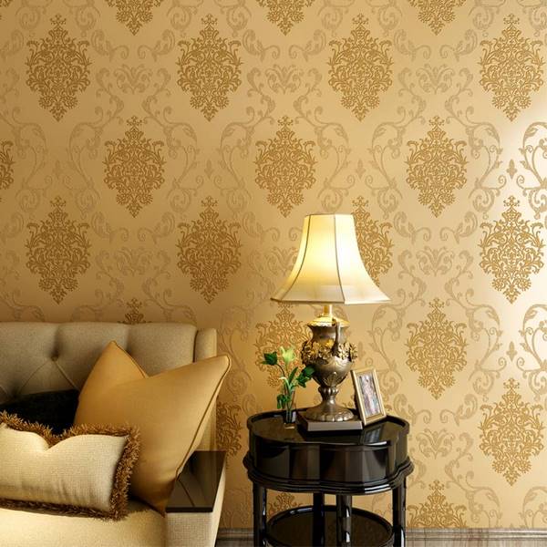 golden shades in living room interior luxury touch