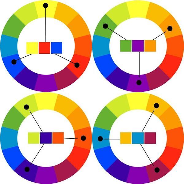 how to choose harmonious triadic color schemes