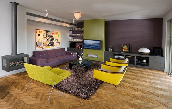 living room interior design triardic color scheme