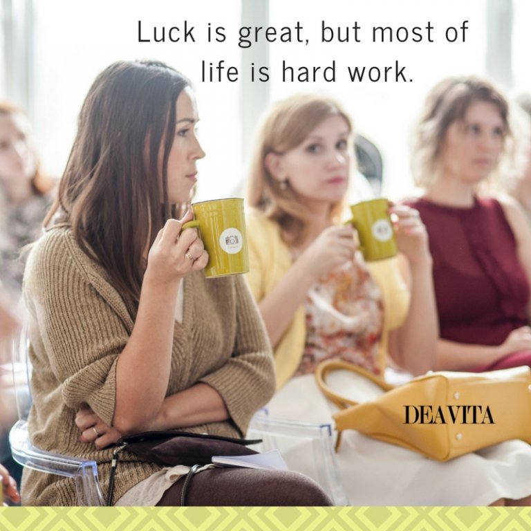 luck life and hard work cute short quotes