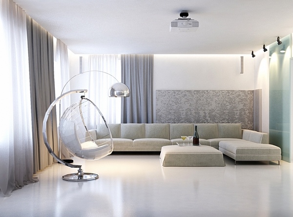 minimalist furniture ideas sectional sofa floor lamp