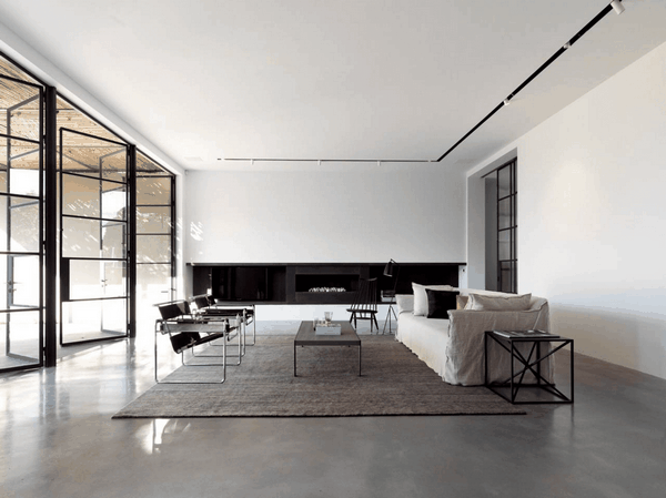 minimalist interior design ideas polished concrete flooring