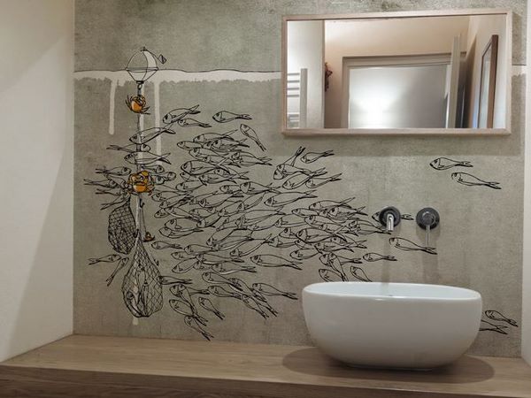 modern bathroom design wall finish ideas elegant vessel sink