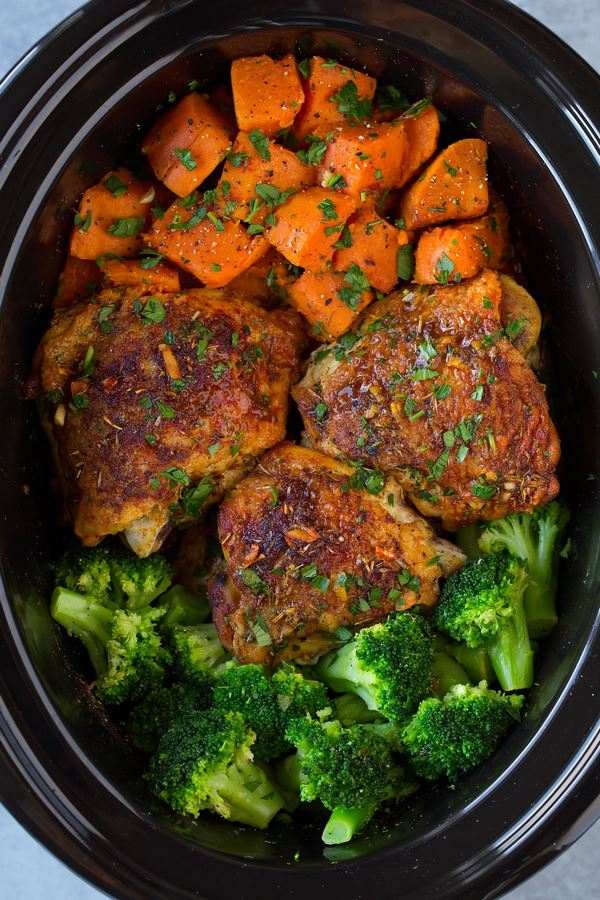 slow cooker recipes chicken with sweet potatoes and broccoli