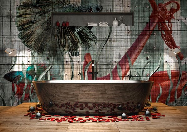 wallpaper for bathroom elegant freestanding tub creative design