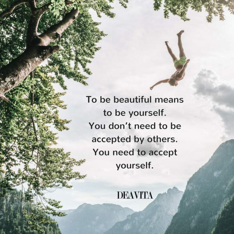 Great quotes with photos To be beautiful means to be yourself