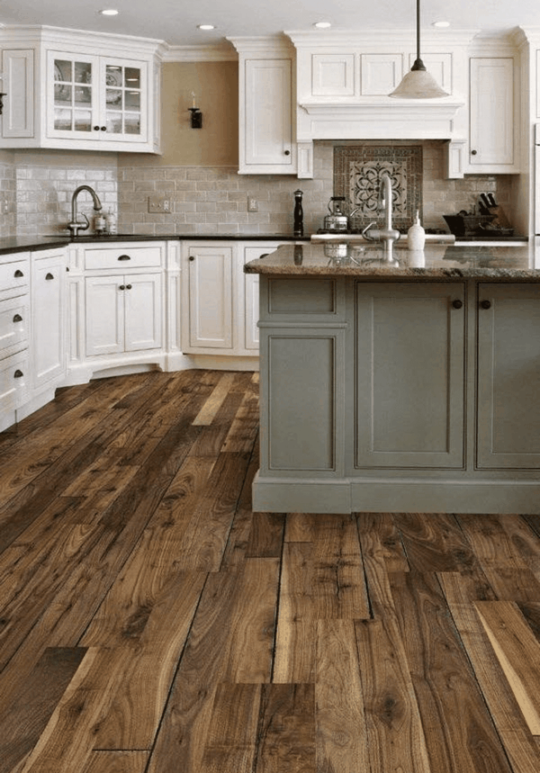 Rustic wood kitchen floors pros and cons