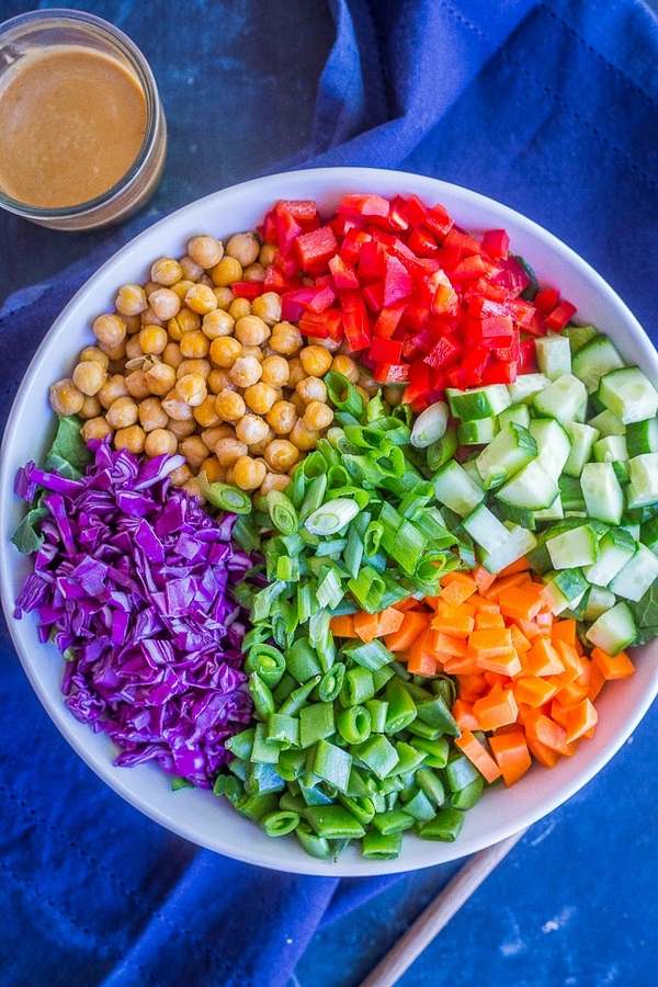 chickpea chopped salad asian dressing