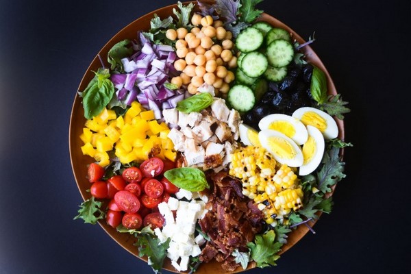 colorful salad ideas healthy food chopped vegetables