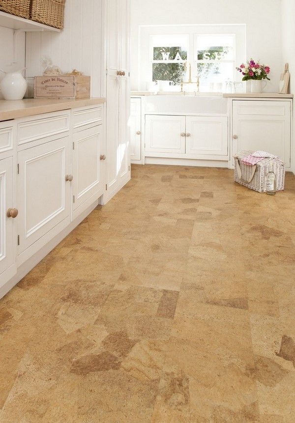 kitchen cork flooring advantages white cabinets
