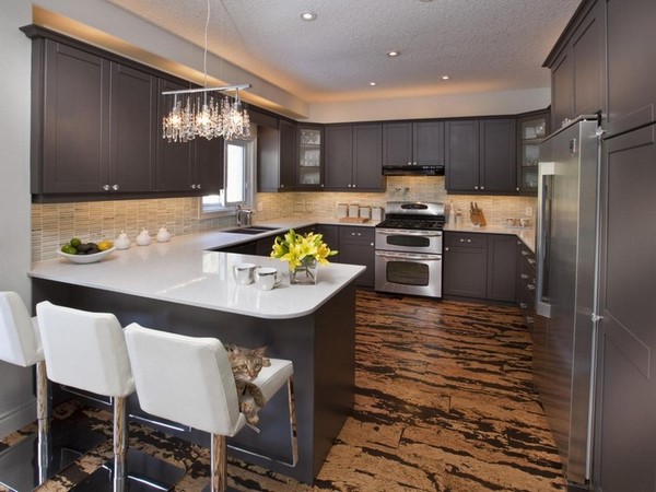 kitchen cork flooring benefits pros and cons color options