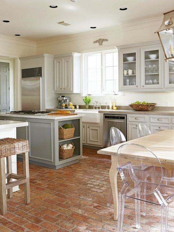 kitchen flooring ideas bricks pros and cons