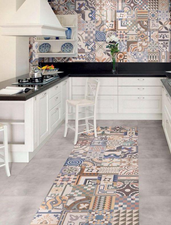 modern kitchen design ideas tile backsplash and floor