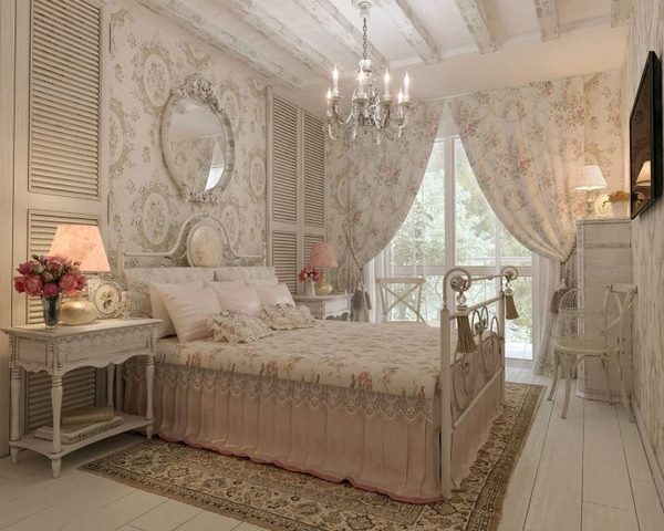 provencal bedroom interior ideas white furniture accent wall