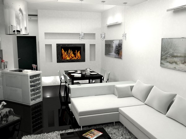 small living room ideas white black wall fireplace