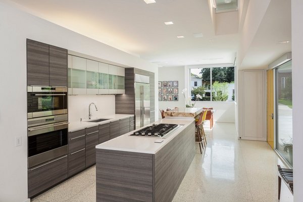 spectacular terazzo flooring in contemporary kitchen