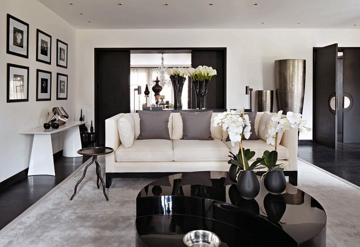 Modern Black And White Living Room, Black White Grey Living Room Design