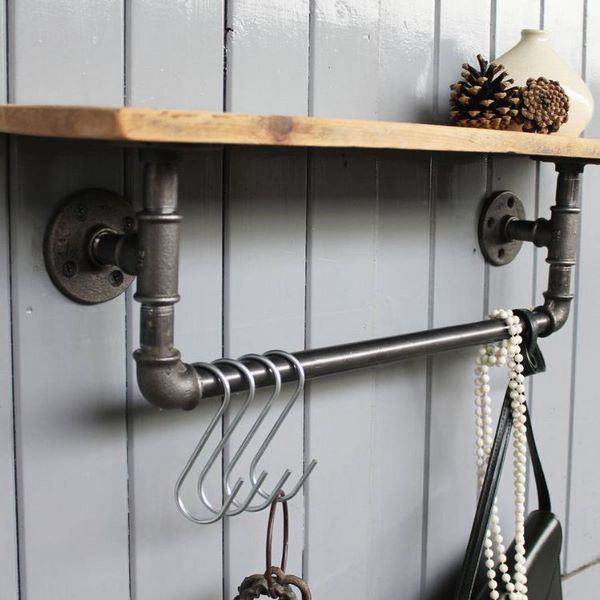 DIY clothes hanger industrial furniture ideas water pipes