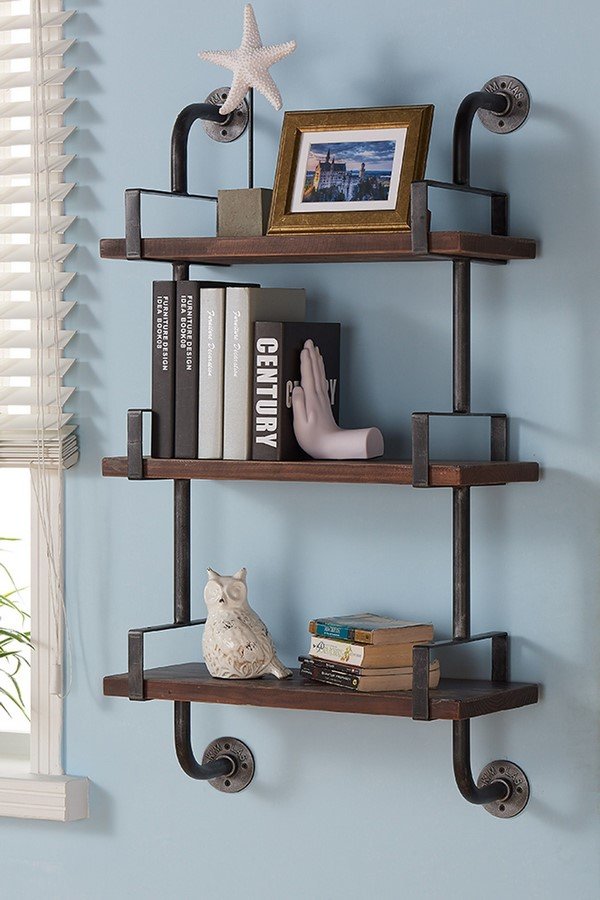 DIY wall mounted shelves industrial style decor and furniture ideas