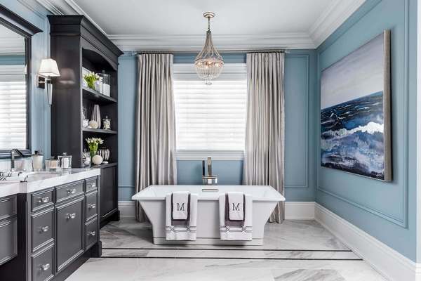 Master bathroom design ideas freestanding tub black furniture