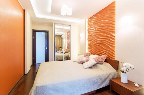Orange bedroom accent walls small bedroom decorating ideas