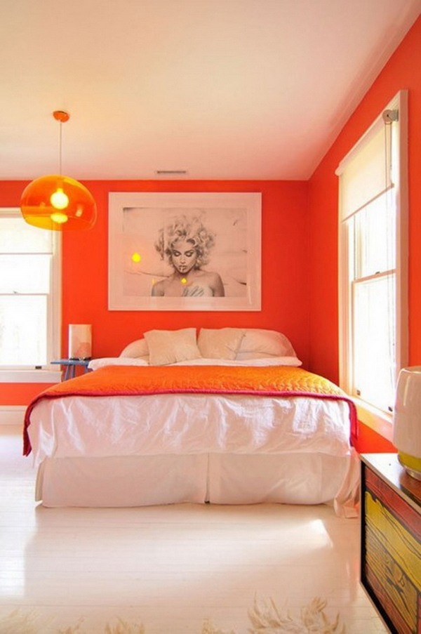Orange bedroom interior design ideas color combinations tips