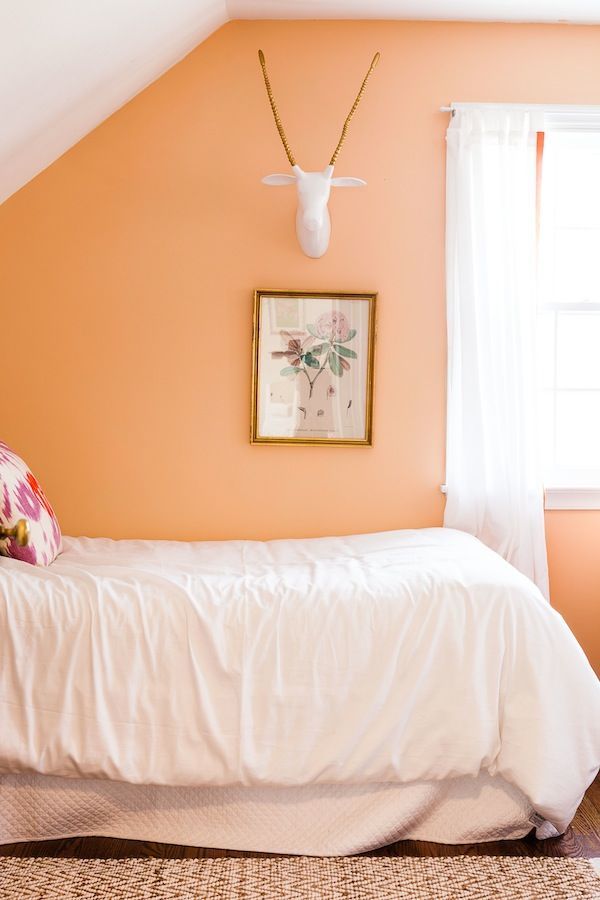bedroom design color scheme soft pastel orange