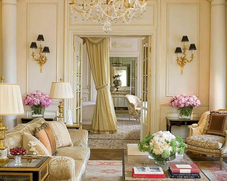 beige sandy monochromatic interior traditional living room