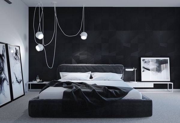 contemporary black and white bedroom color scheme modern interior design