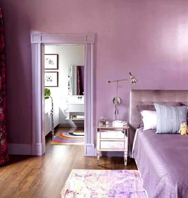 contemporary interior design color schemes purple bedroom lavender walls