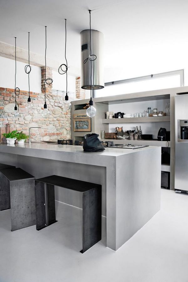 Concrete kitchen cabinets – bold and unusual ideas in modern homes