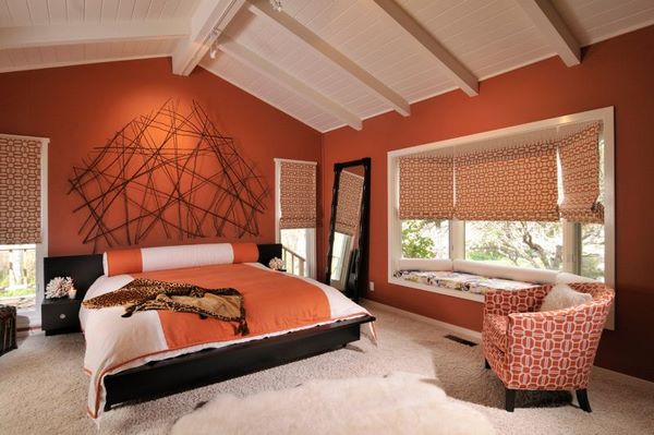 master bedroom color scheme orange white and black