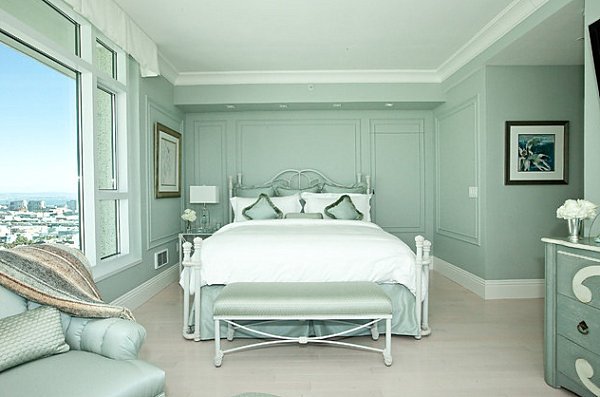 monochromatic colors in bedroom design mint shades
