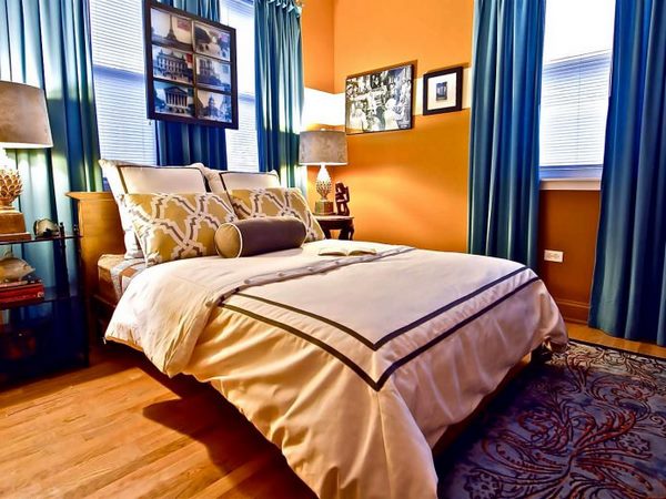 orange and blue bedroom decorating ideas