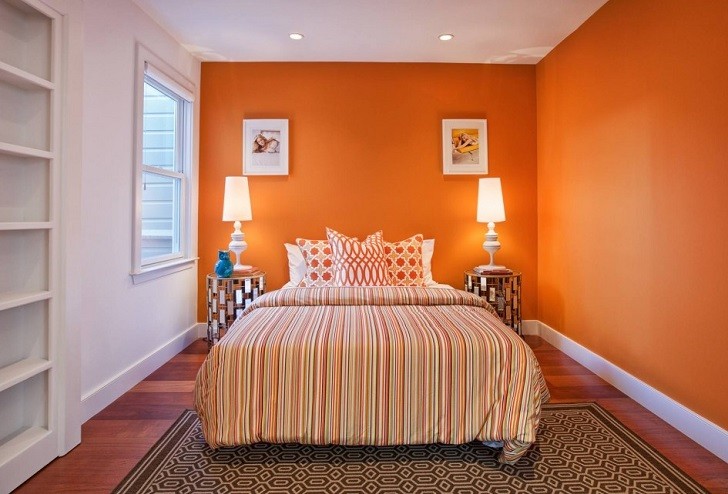 Orange Bedroom Interior Design Ideas Add A Summer Vibe To The Decor - Orange Wall Room Ideas
