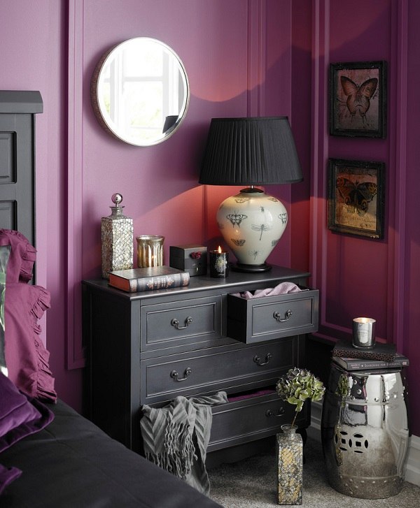 purple bedroom walls black furniture master bedroom decorating ideas