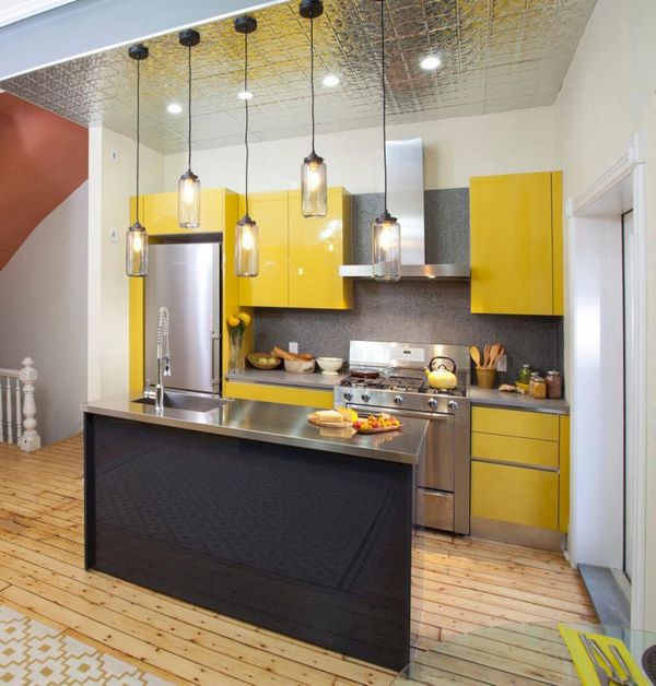 small kitchen designs color schemes gray and yellow combination