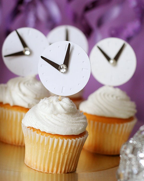 DIY cupcake decorations new years party ideas