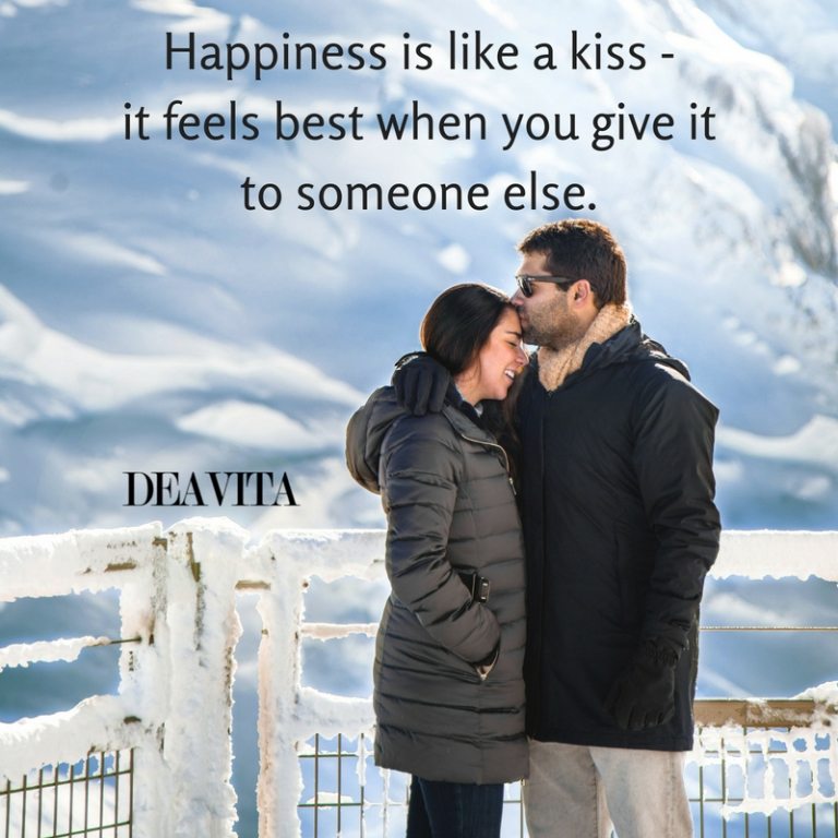 Happiness love and kiss quotes and romantic sayings with images for him and her