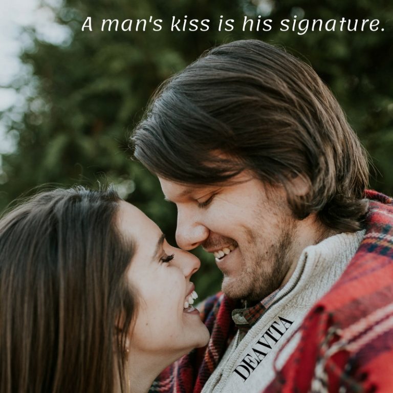 a mans kiss short romantic quotes for him