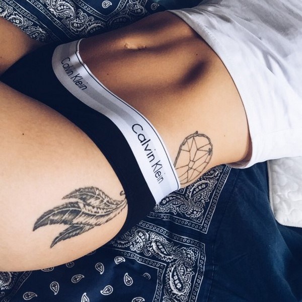 dreamcatcher tattoo design ideas for women