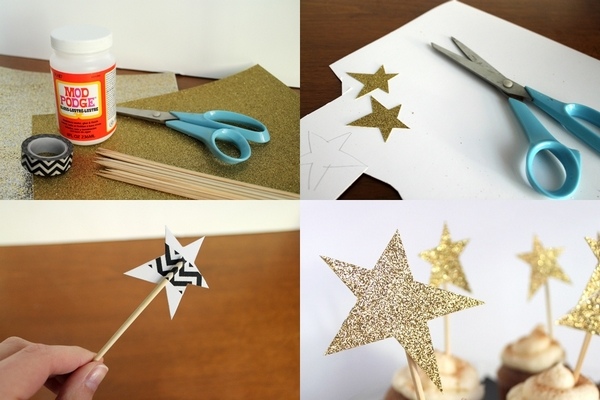 how to make glitter star cupcake decorating ideas tutorial step by step