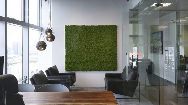 interior design ideas moss wall in living room