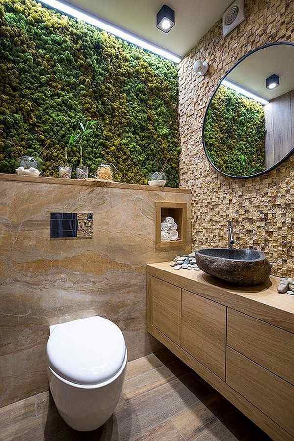 modern bathroom decorating ideas living wall moss