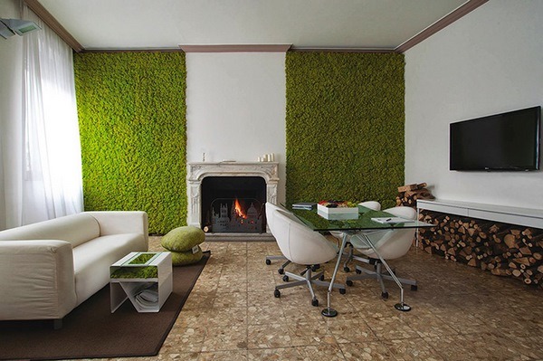moss green walls vertical garden interior design trend and decor ideas