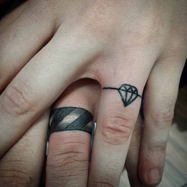 Wedding ring tattoos on sale male