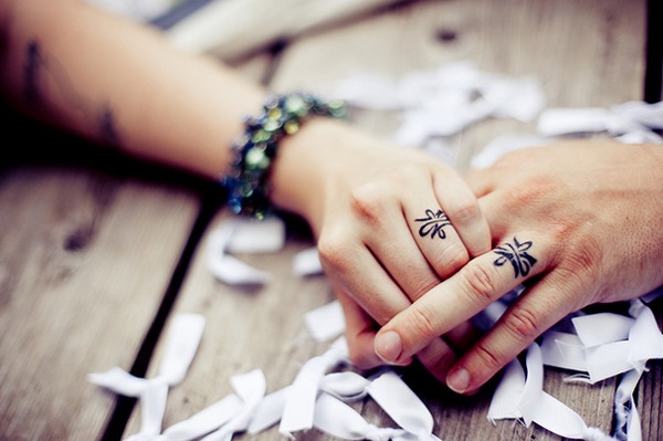 wedding tattoos designs for couples matching finger tattoo