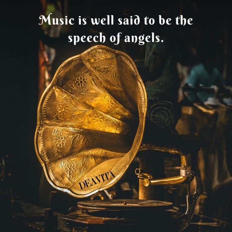 Music is the speech of angels inspirational quotes with photos